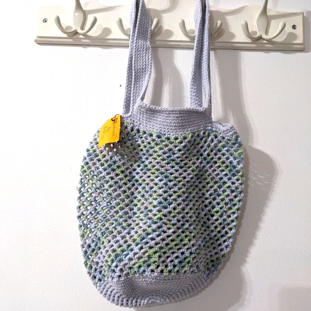 🌈 NEW Market Shopping Tote Reusable Boho HANDCRAFTED Crochet